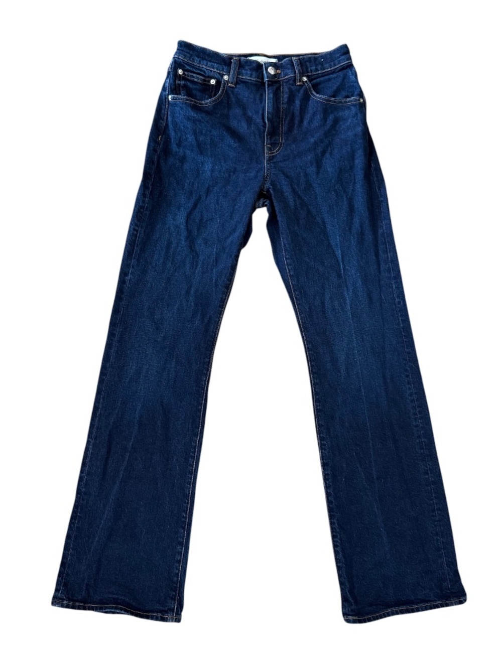Madewell Women's Dark Wash Denim Mid Ride Relaxed Bootcut Jeans Sz 25 GUC
